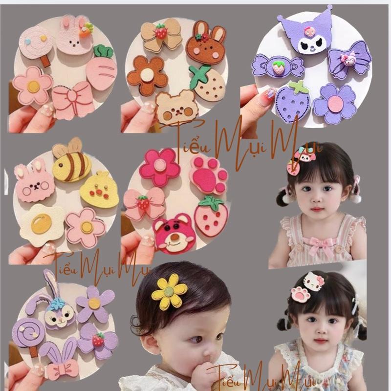sét 5 miếng dán tóc cài tóc hoa dễ thương cho bé Phụ Kiện Tóc Voi