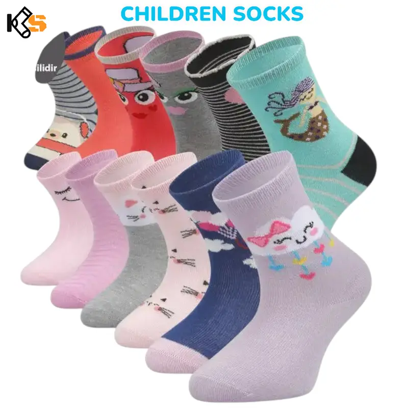 Paket 6 Pasang, Kaos Kaki Anak Panjang Motif Karakter Lucu Laki laki Perempuan Usia 3-7 Tahun TK PAUD, Bahan Katun Lembut 7
