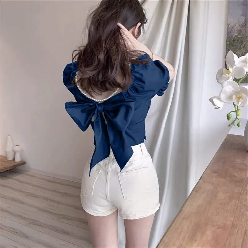 BLOUSE BACK RIBBON / BLOUSE WANITA / BLUS / BAJU ATASAN WANITA / TIKTOK SHOP MURAH / BAJU VIRAL KEKINIAN 5