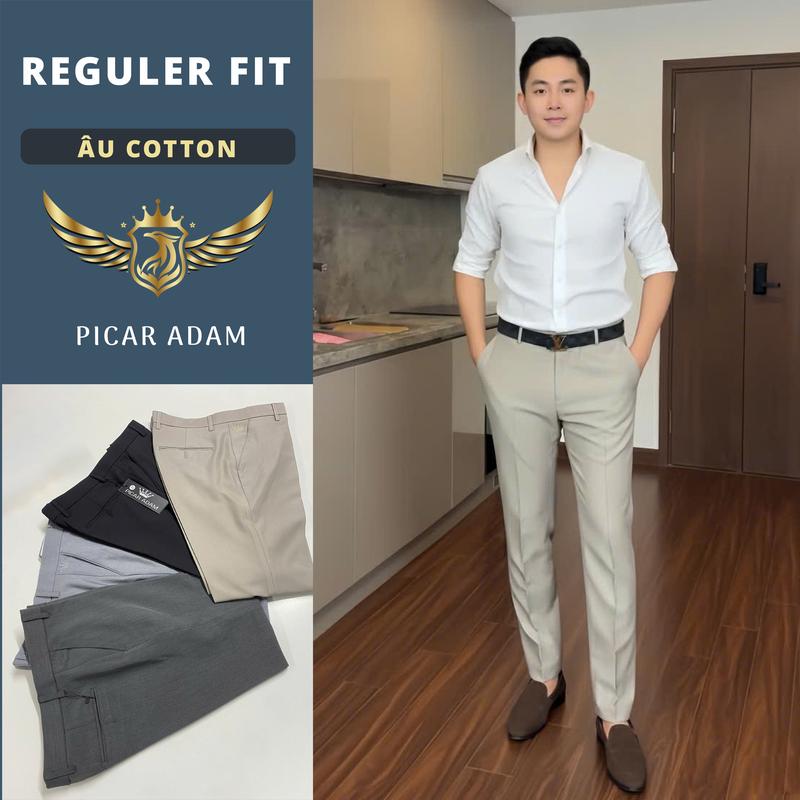 Tuấn DT09 Deal Độc Quyền Quần âu nam cao cấp chất vải cotton mềm mịn-mỏng nhẹ thoáng khí mát mẻ mùa hè,form regulerfit tôn dáng che khuyết điểm chân 6 màu Vàng Cát Ghi Nhạt Ghi Đậm Đen Xanh Than- Menswear pant