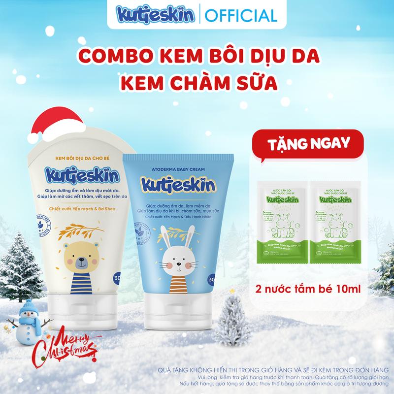Combo Kem dịu da và Kem chàm sữa Kutieskin cho bé - KDD02+KAD10