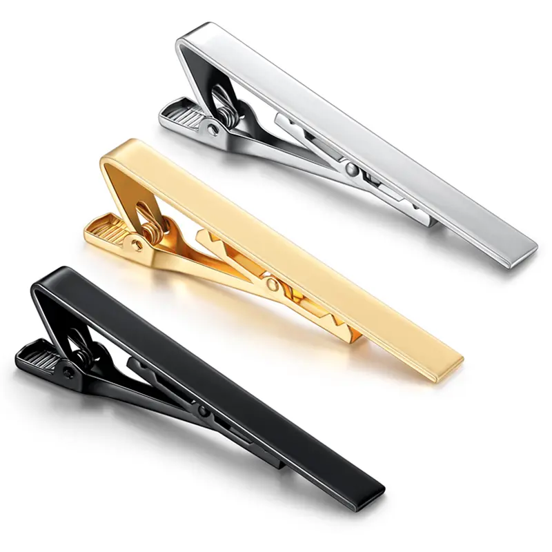 1 piece set Classic Men Tie Pin Clips of Casual Style Tie Clip Fashion Jewelry Exquisite Wedding Tie Bar Silver And Golden Color