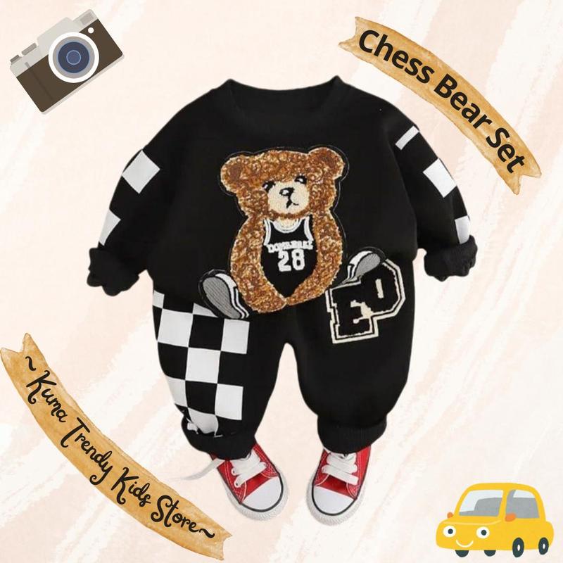 Product Introduction of Setelan Bear Chess Anak Laki-Laki ST Kids Usia 1-5 Tahun Terlaris - Perempuan 8