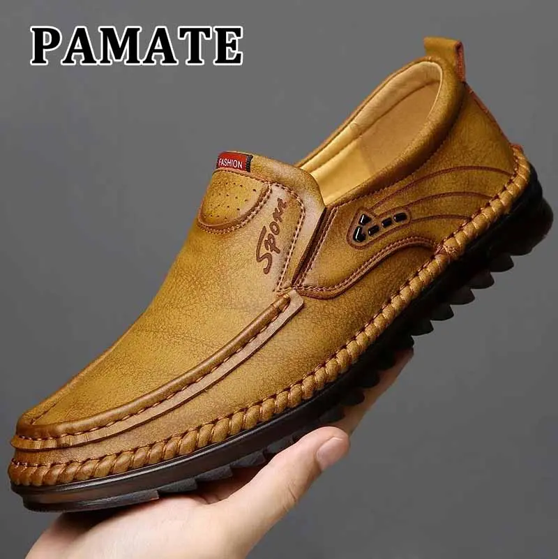 GRATIS ONGKIR - Sepatu Slip On Pria Kulit Hitam - Minimalis Nyaman Dipakai Seharian - Original - Ukuran 38-44 [PAMATE]