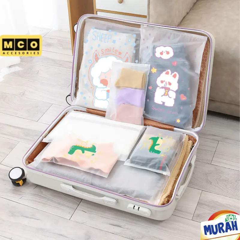 Travel Bag Zipper Lock Pouch Organizer Serbaguna Plastik Sepatu Anti Air Ukuran Besar MCO SS07