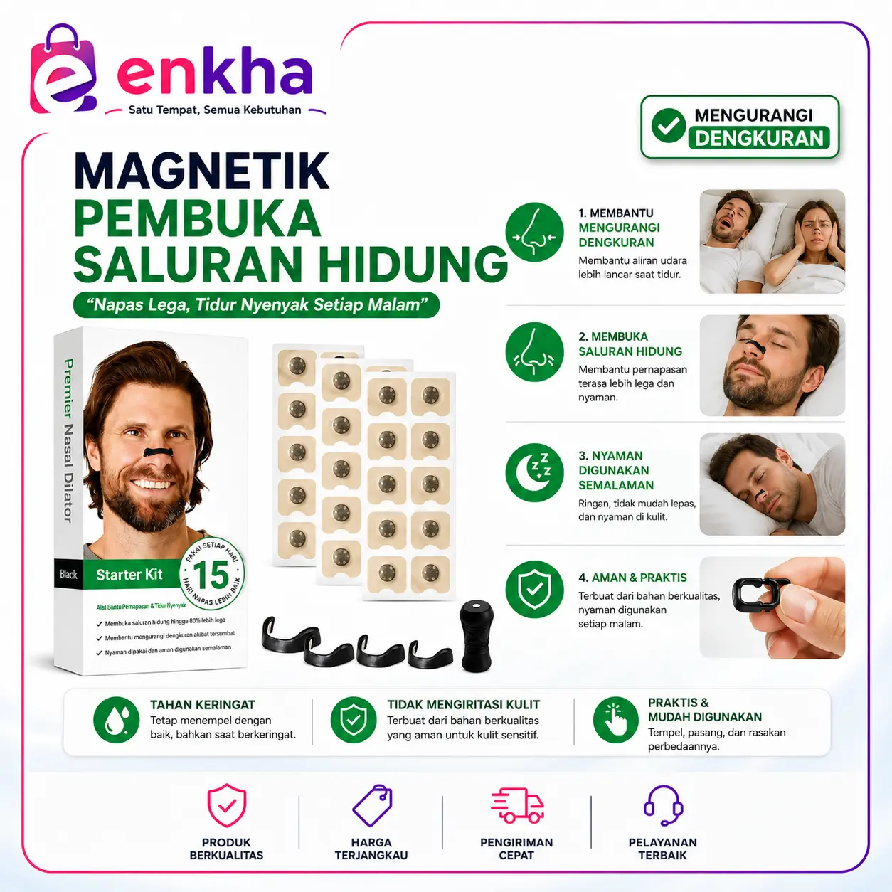 Magnetic Nose Dilator Anti Dengkuran Pembuka Saluran Hidung Magnetik Bantu Napas Lebih Lega Tidur Nyenyak Anti Ngorok