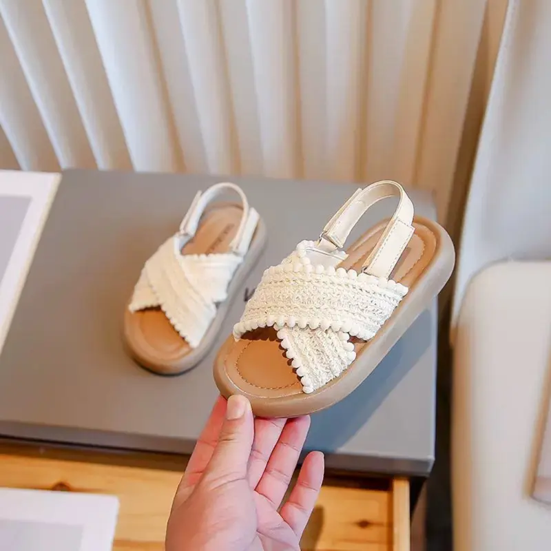 [Brandedbaby] 21-37 Sandal Casual Anak Perempuan Sandal Slop Anak Slip On Tali Velcro Sepatu Fashion Kaki Nyamain 3