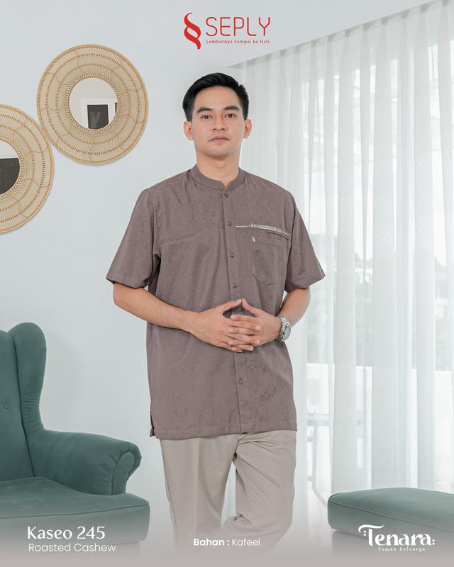 Sarimbit Terbaru 2025 Tenara 19 Roasted Cashew By Seply - Baju Busana Muslim Seragam Keluarga Lebaran Kondangan Motif Bunga Floral Warna Mocca Bestseller Viral 1