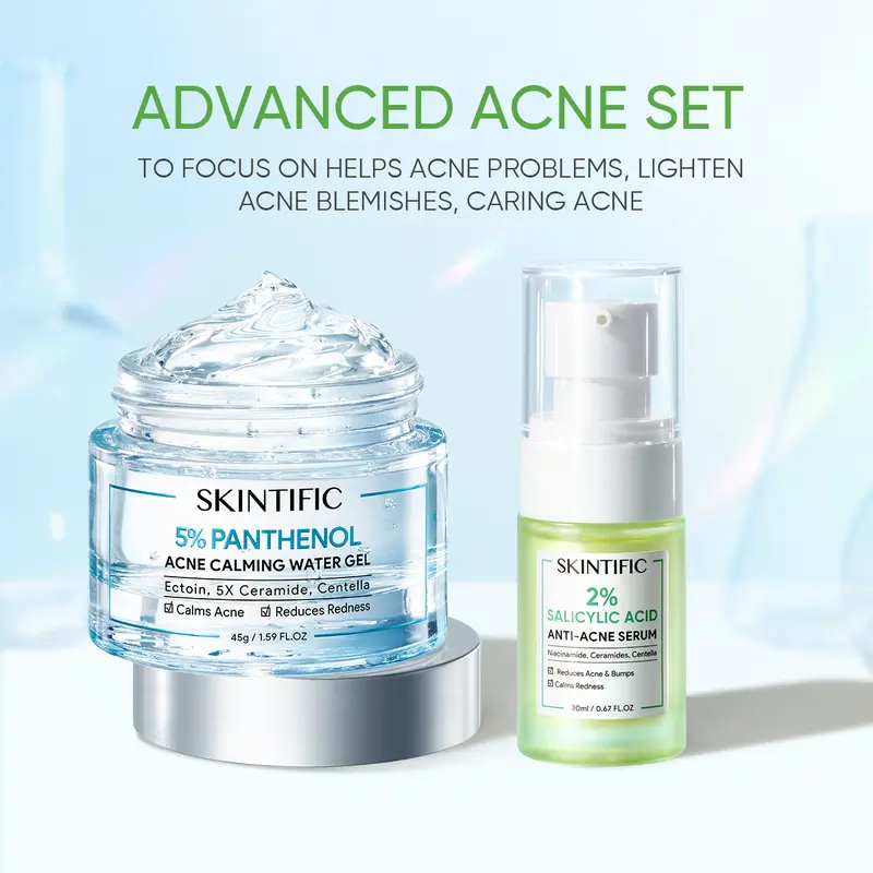 SKINTIFIC 2pcs Skincare Set | 2IN1 hero refresh set: Moisturizer + Serum/ Glowing Set / Anti Acne Set :Acne Treatment / Brightening Whitening / Barrier Repair / Pelembab Wajah Facial Acid Aging Hitam Ceramide Niacinamide Exfoliating Mencerahkan Pencerah 5