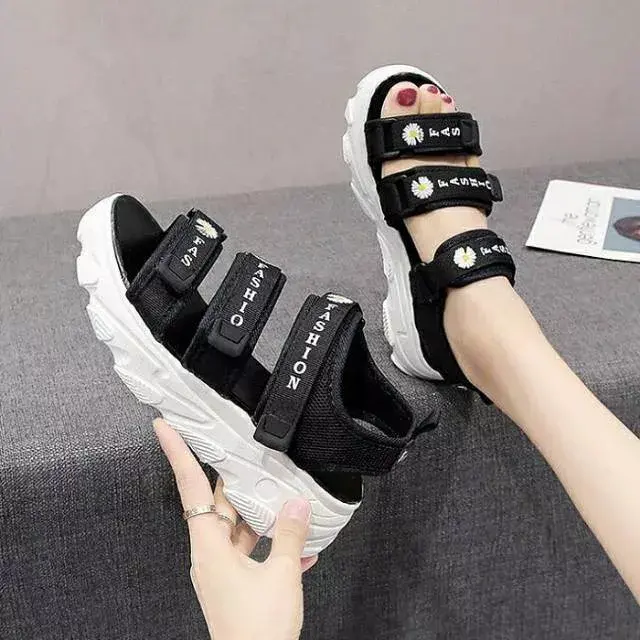 Sandal Korea Gunung Pereman Anak-Anak dan Dewasa Flat Korean fashion Flower Kekinian 1