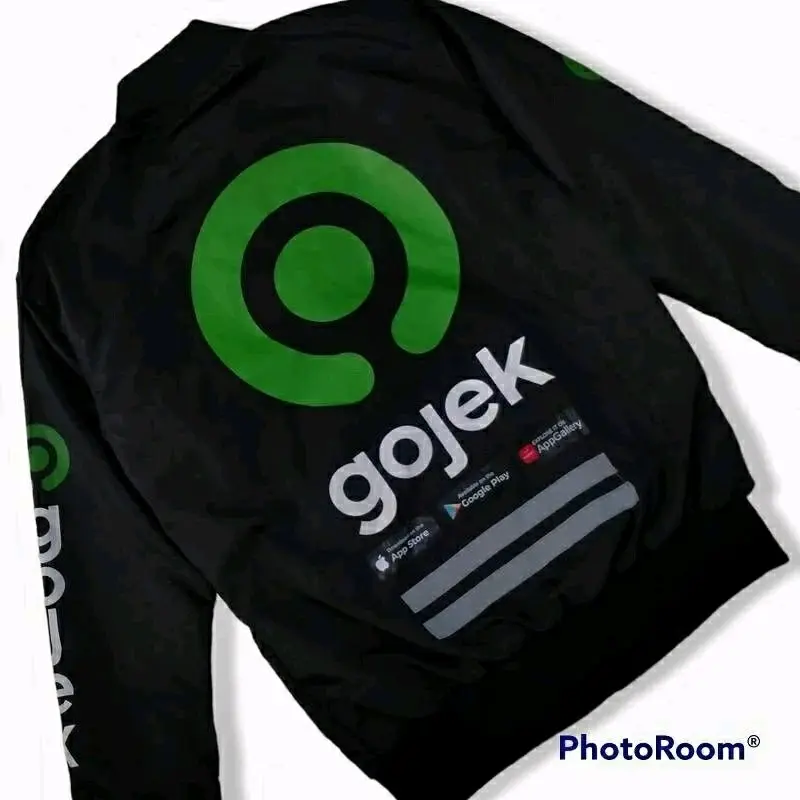 jaket gojek ,jacket ojol hitam Nyaman Keren Pria Katun Lembut Bomber