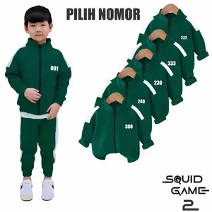 Baju Jaket Peserta Squit Game Anak Laki-laki Dan Perempuan Usia 1-12 Tahun Varian Bisa Pilih Nomer Terbaru