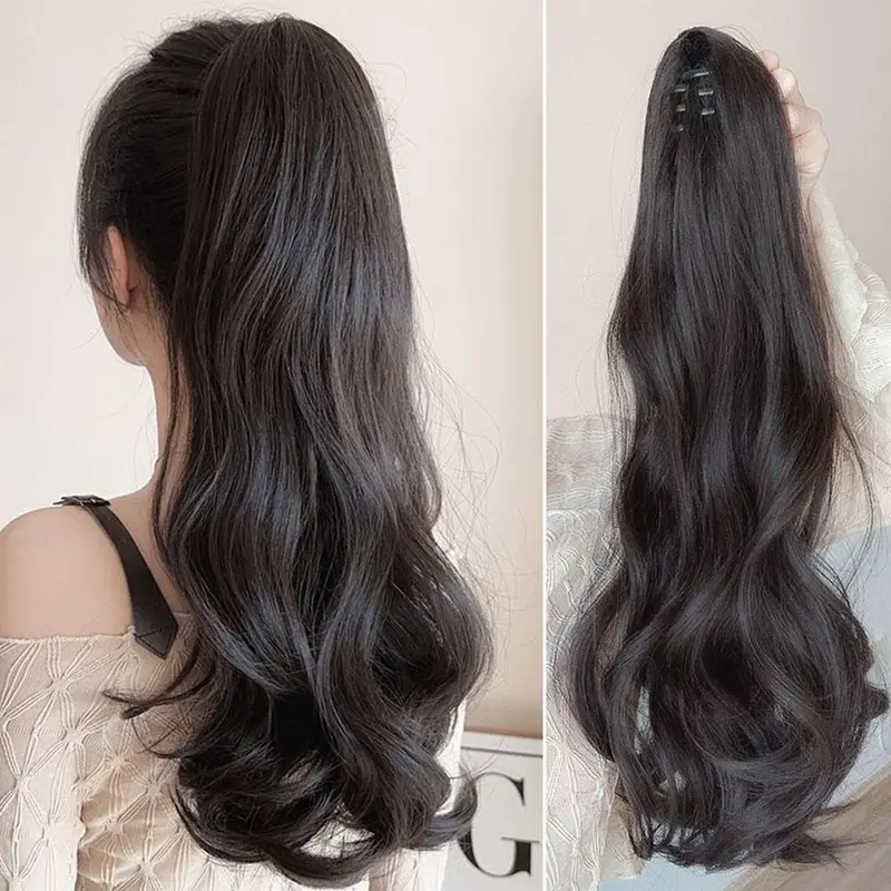 Tóc Giả Xoăn Dài Cho Nữ, Tóc Nối Đuôi Ngựa Xoăn Ngô, Mô Phỏng Tự Nhiên, Kẹp Móng Vuốt, Tóc Đuôi Ngựa, Kẹp Tóc Thời Trang 1