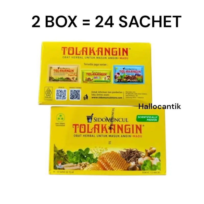 ( 2 BOX ) Tolak Angin Cair isi 24pcs Herbal Plus Madu Sidomuncul