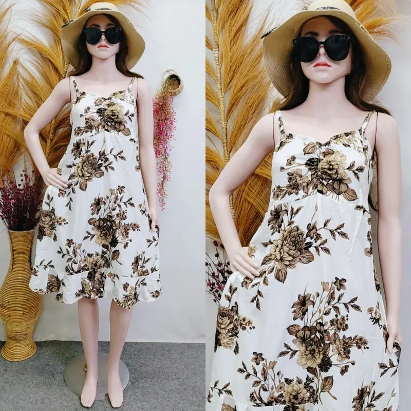 Dress Sophia Ruffle Karet Punggung Rayon Nyaman Adem 8