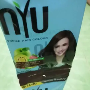 Nyu Creme Hair Colour / Pewarna Rambut Cat - Tahan Lama dan Tidak Mudah Pudar - Brown / Black