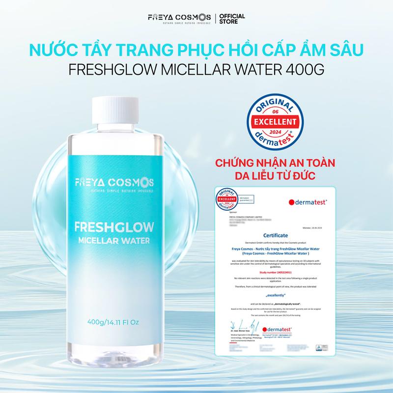 Product Introduction of [Live] Nước Tẩy Trang Phục Hồi, Cấp Ẩm - Freya Cosmos FreshGlow Micellar Water -  Mỹ Phẩm Trang Điểm Cosmetic 0