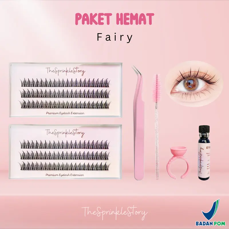 TheSprinkleStory PAKET HEMAT Premium Eyelash Extension Individual Lash Bulu Mata Palsu Anime Douyin Lem Glue 1ml BPOM 1