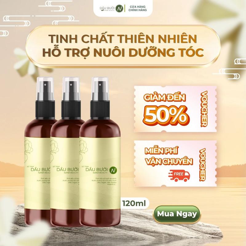  X3NBT120 - Combo 3 Chai Xịt Tinh Dầu Vỏ Bưởi Da Xanh Nana Beauty 120ml hỗ trợ giảm rụng Hỗ Trợ Mọc Tóc nhanh dài Chăm Sóc Tóc 