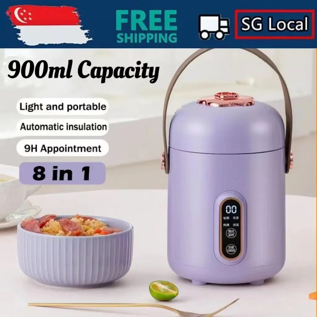 Local Delivery - 8 In1 Mini Multi Cooker Portable Rice Cooker Baby Food Congee Soup Electric Cooker Health Cooker