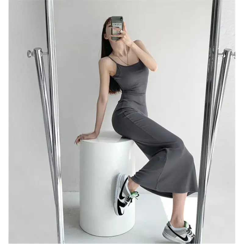 (PROMO) Long Dress Maxi Panjang | Dress Tanktop Maxi Bahan Spandek | Tanktop Kekinian 1