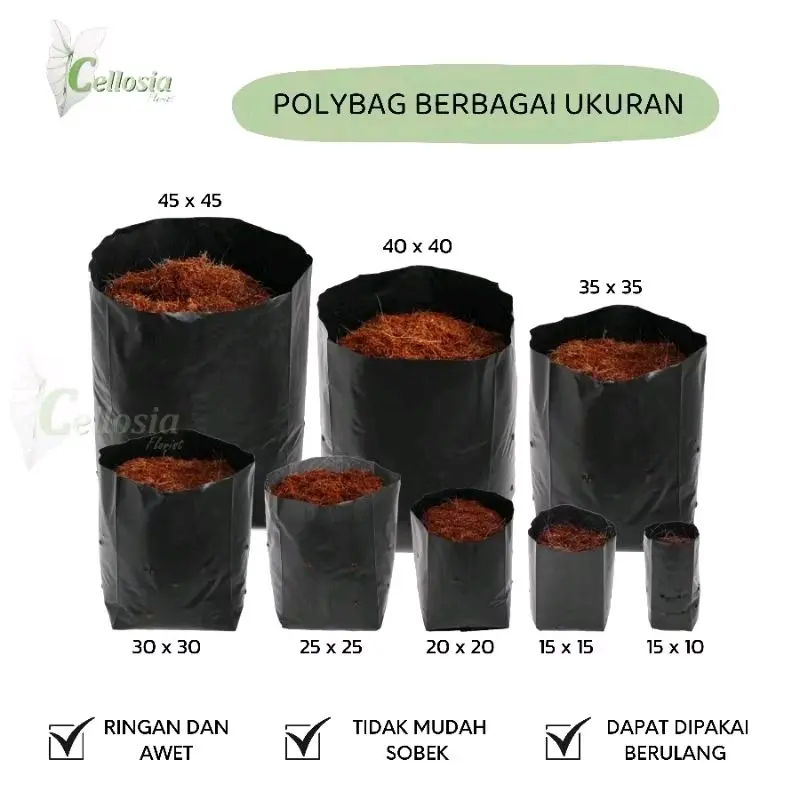 POT POLYBAG HITAM (3 KG) SEGALA JENIS TANAMAN 0