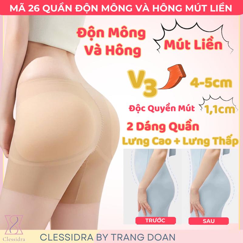  Quần Độn Mã 22 MÚT DÍNH LIỀN - Quần Độn Mông Và Hông Mút Liền 1,1Cm   Có Che Tên Sản Phẩm   