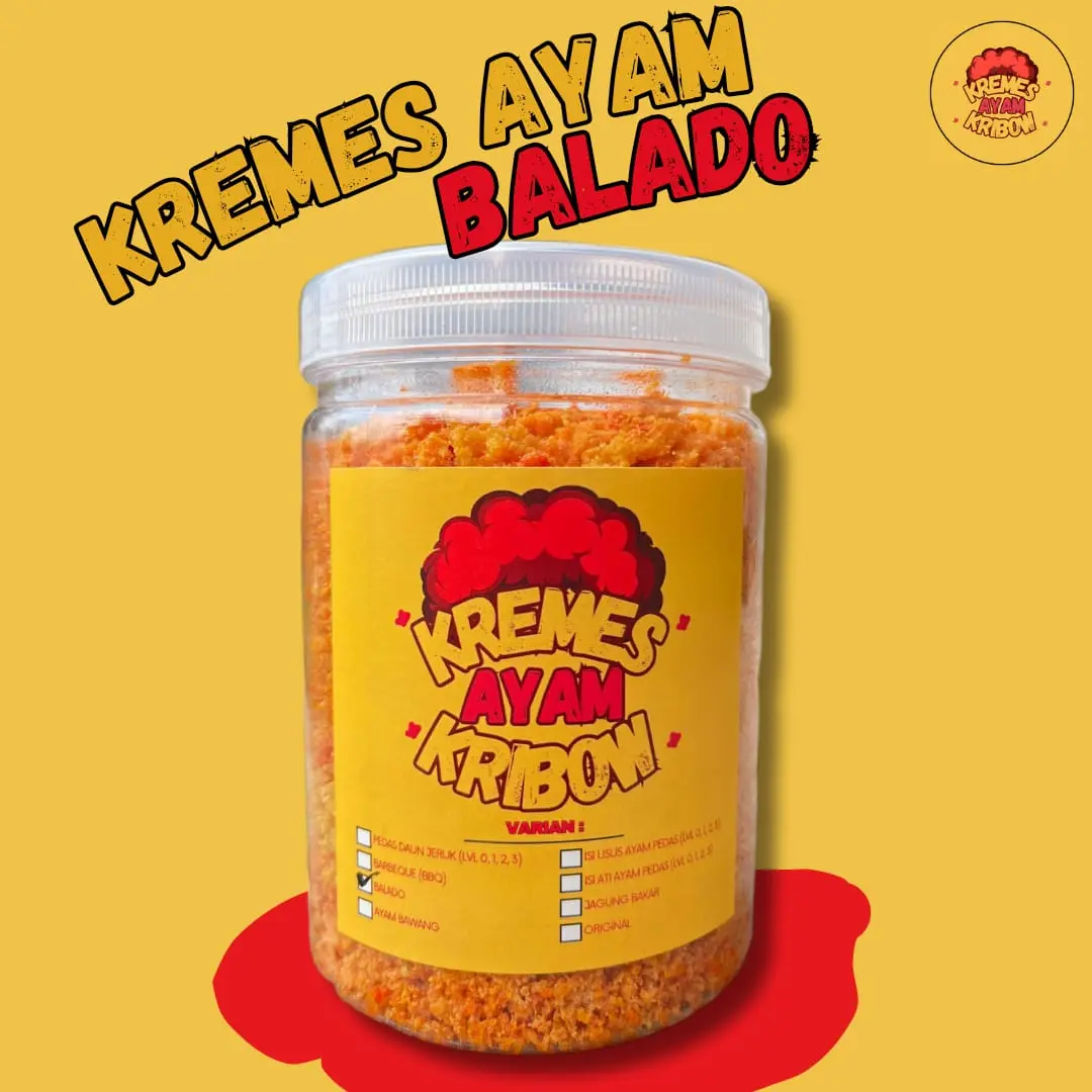 KREMES AYAM KRIBOW RASA BALADO 250gr - KREMESAN KALDU AYAM ASLI