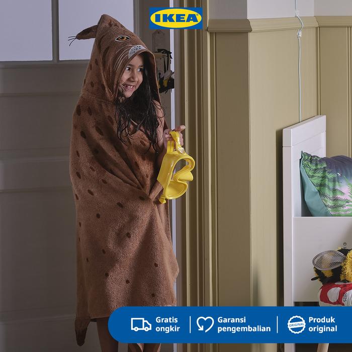 Gambar IKEA SKOGSDUVA Handuk Dengan Penutup Kepala Bentuk Lynx/Cokelat 70x140cm Anak dari IKEA Indonesia Kota Administrasi Jakarta Timur Tokopedia
