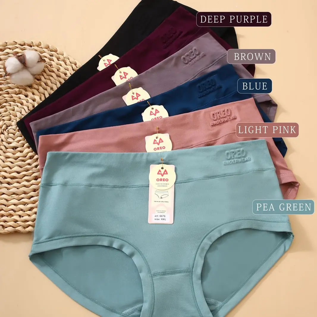 (12PCS) CELANA DALAM WANITA DEWASA / CD OREO 6676 KATUN SUPER SOFT
