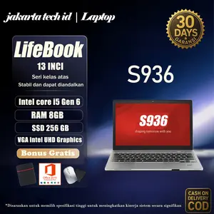 NO.9 Laptop FUJITSU S936  Intel core i5 Gen 6  RAM 16GB Windows 10 atau 11 screen 13 inci