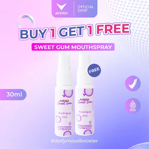 Avero Penyegar Mulut BPOM  & Halal 30ml - Sweet Gum Mouth Spray Buy 1 Free 1 0