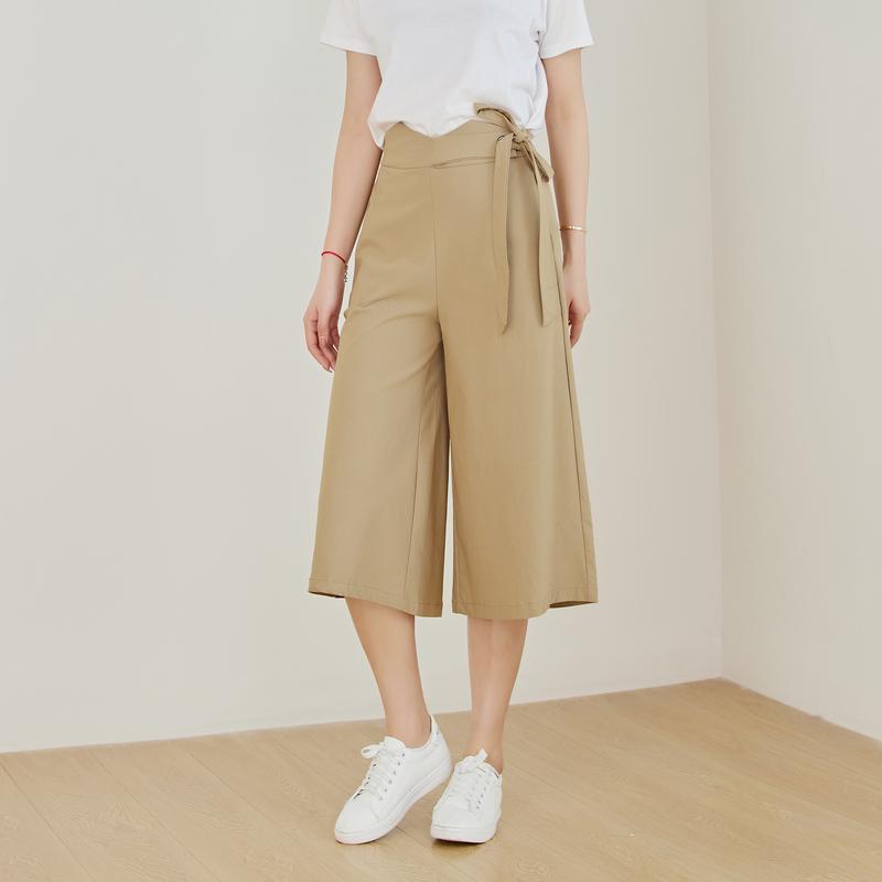 Product Introduction of Eyouth 1063  Women wide leg capri pants high waist casual ladies woman pants 25