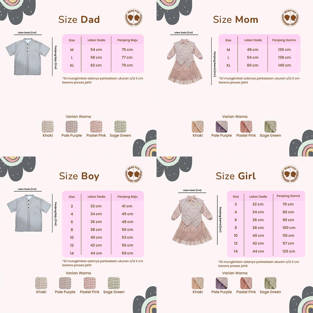 Marves Isra Sarimbit Lebaran Setelan Couple Keluarga Gamis Koko Baju Muslim Anak Perempuan Ayah Ibu Baju Raya 2026