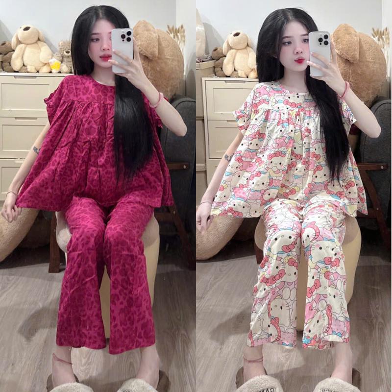 Set bộ tole nữ tay ngắn cánh tiên , dồ bộ nữ mặc nhà dáng babydoll PLS436