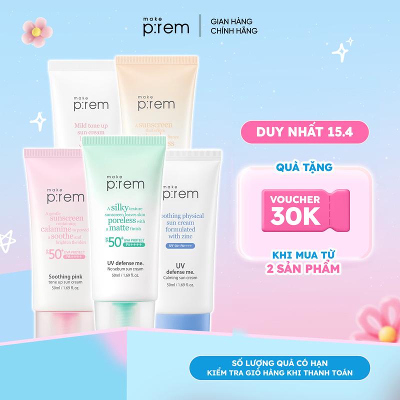[ĐỘC QUYỀN] Make P:rem Kem Chống Nắng MAKE P:REM Phù Hợp Cho Mọi Loại Da SPF50+ PA++++ 50ML