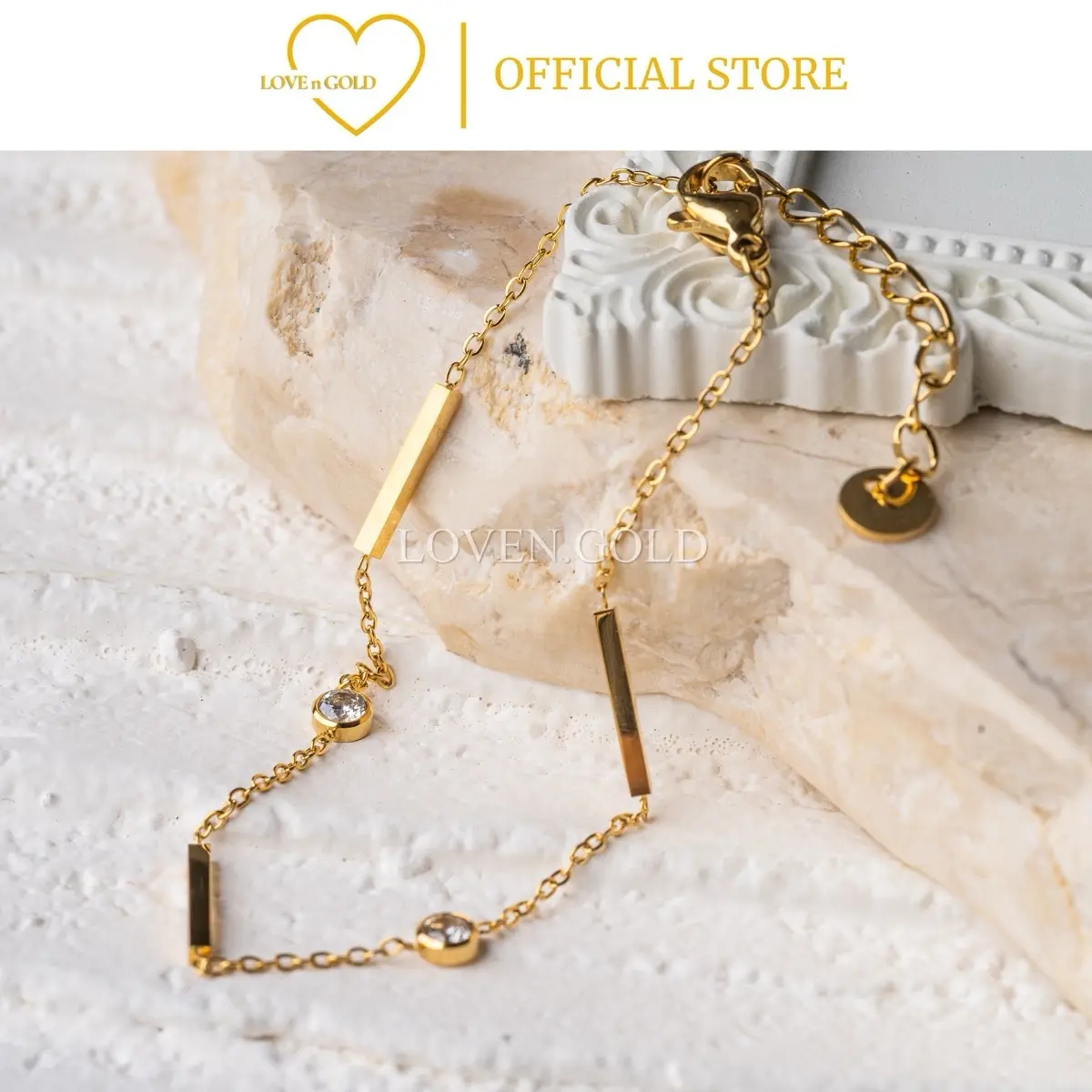 Loven.Gold lili bracelet #2003 gelang titanium anti karat rantai gold silver perhiasan wanita anti karat Aksesoris