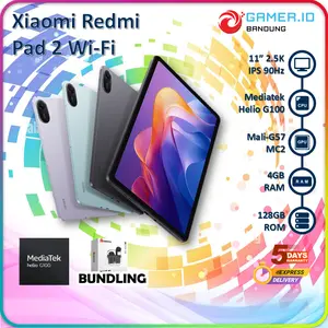 Xiaomi Redmi Pad 2 Wi-Fi 4GB/6GB 128GB 11" 2.5K IPS LCD 90Hz Android 15 8MP Camera Garansi Resmi