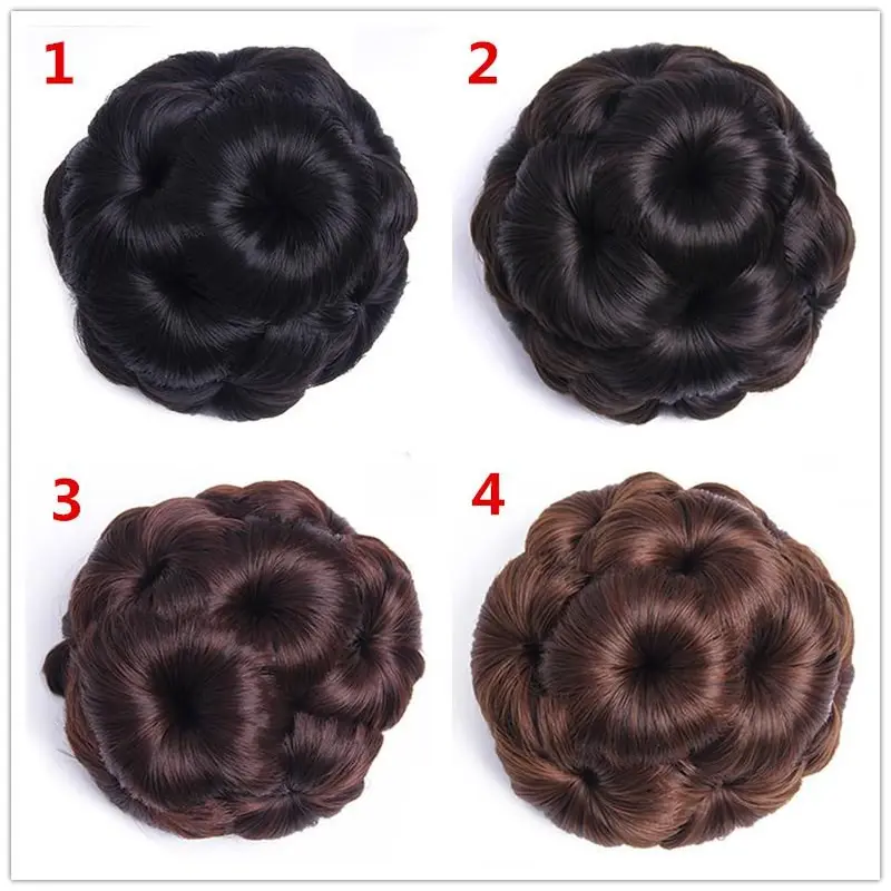 Tóc Giả Búi Tóc Donut Chignon Tổng Hợp, Phong Cách Vogue, Cho Nữ, Với Búi Tóc Chín Hoa, Kẹp Tóc Càng Cua, Tóc Nối 6