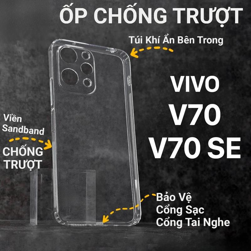 Ốp lưng cho VIVO V70, V70 FE 5G Chống trượt | Vỏ dẻo TPU silicon chống sốc bảo…