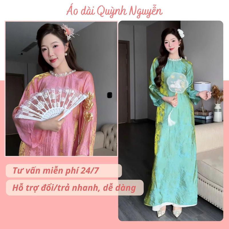   TẶNG QUẠT - SẴN HÀNG  Áo dài cách tân CÁT TƯỜNG lụa tằm nhăn tự nhiên mỏng nhẹ áo dài tết 2026 dáng suông cổ ngọc tay loe thích hợp mặc lễ Tết hội nghị cưới hỏi hot trend 2026 nữ women dress - Mã CT09 