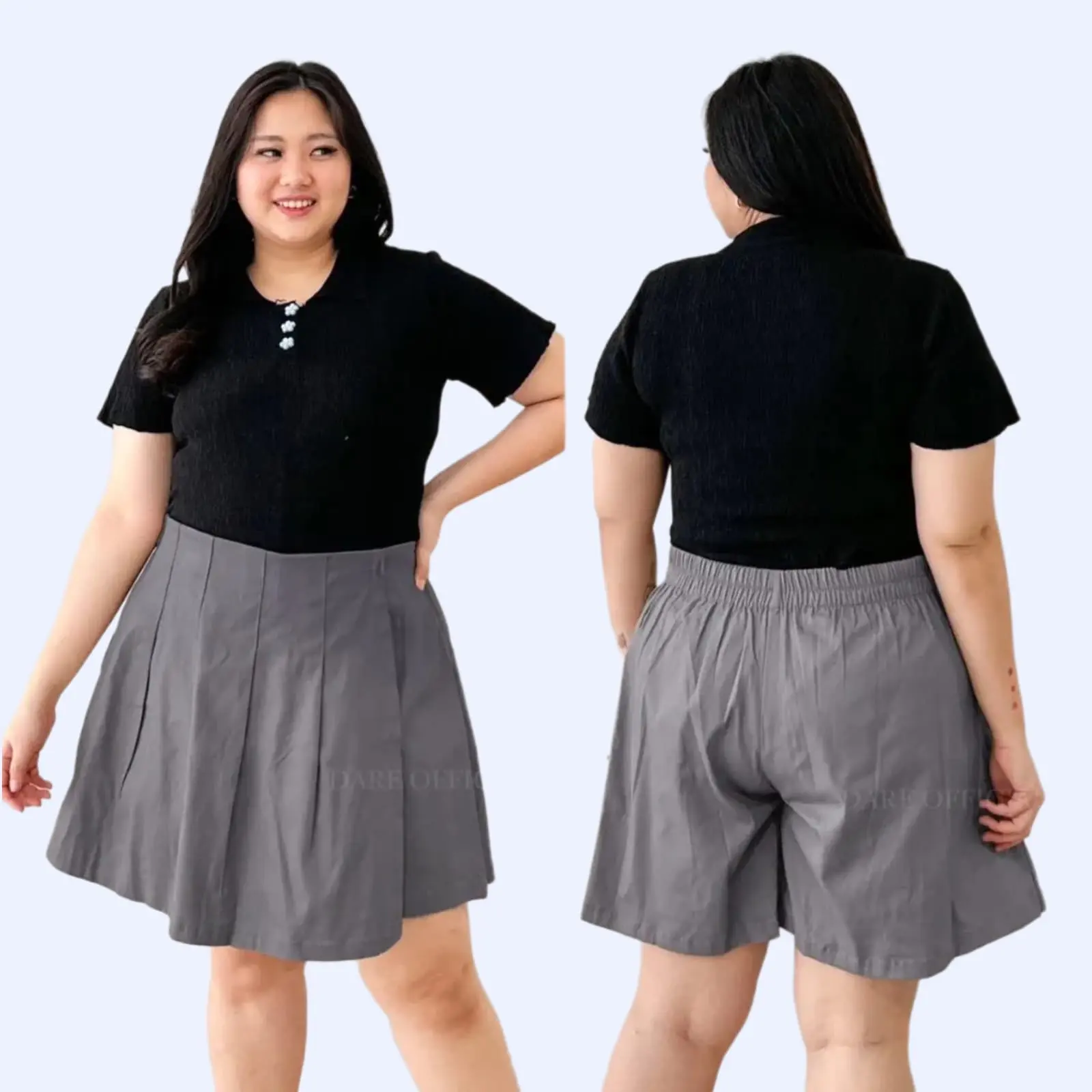 Rok Celana   Pendek Skrits Wanita#Hotpants Korean Stylle#Celana Skrot Perempuan Santai Polos Shorts Mini Hitam Katun