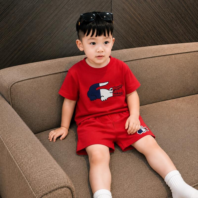 Bộ cộc tay bé trai phối màu tone đáng yêu in hình basic dễ thương vải cotton 4…