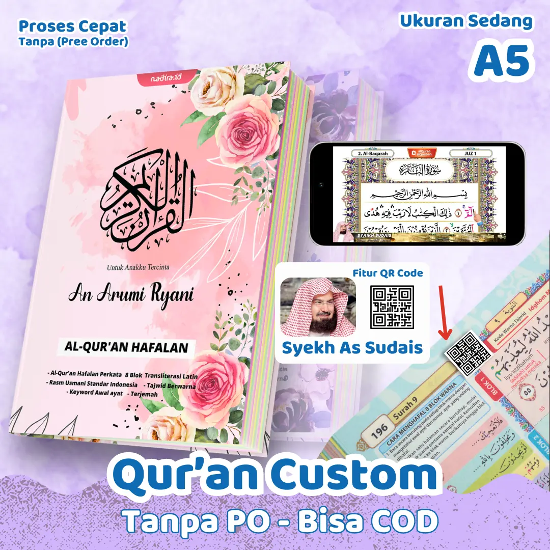 Al Quran Custom Nama by Nadira.id Ukuran A5 Quran