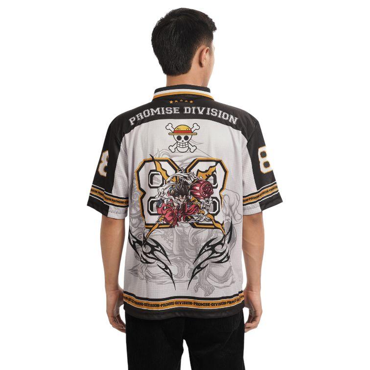 Jersey Boxy Oversize PROMISE Red White Number 88 Anime Onepiece Baju Vintage Unisex Kaos Olahraga Pria Wanita Sport Big Size Hitam Dryifit Milano Kaos Olahraga Dewasa