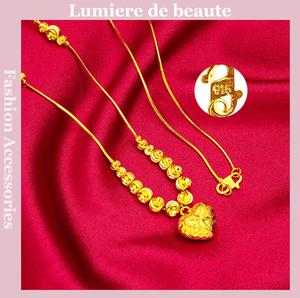 Kalung Hati Tembikai, Emas Pasir Vietnam, Untuk Gadis, Rantai Tulang Kolar Wanita, Kalung Hati Jewelry Manik Necklaces