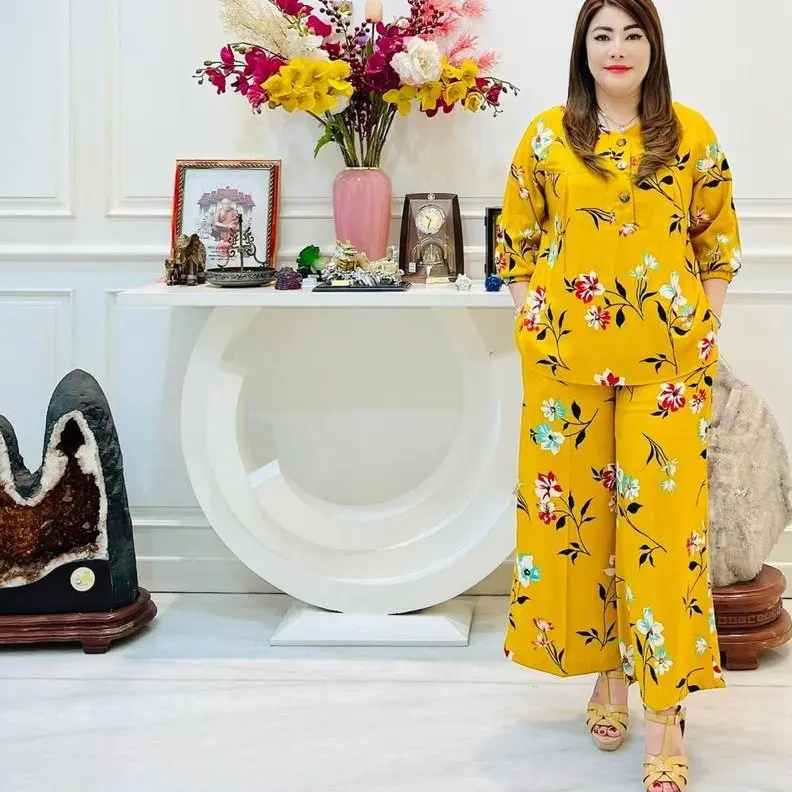 PICKCLOTH - 238780 stelan rayon twill celana panjang terbaru kekinian jumbo one set cewe baju dan celana kulot 3