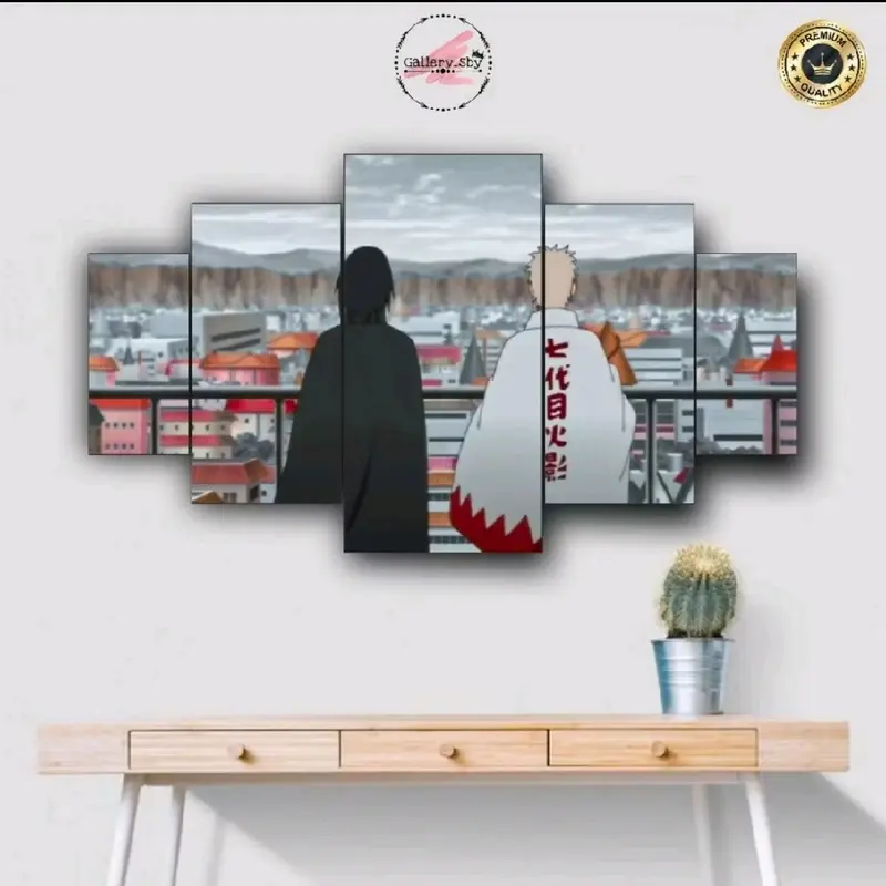 1 SET Pajangan Dinding  NARUTO & SASUKE Hiasan Dinding Cocok Buat Kamar Aestentic Isi 5 pcs Poster Kayu 3