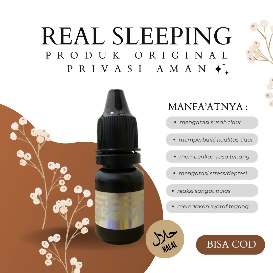 REALSLEEP/TETES TIDUR/ATASI INSOMNIA/LANGSUNG TIDUR/3 TETES AUTO TIDUR/ATASI STRESS GANGGUAN POLA TIDUR/KECEMASAN/RELAKSASI/HILANGKAN DENGKURAN/TIDUR PULAS