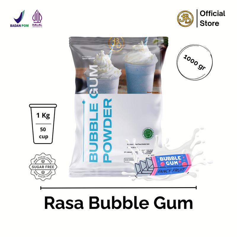 Bubuk minuman Premium Varian Smoothies Rasa Bubble Gum 1Kg || Jakarta Bubble Drink || Gula Permen Powder Susu Cincau Jelly 1